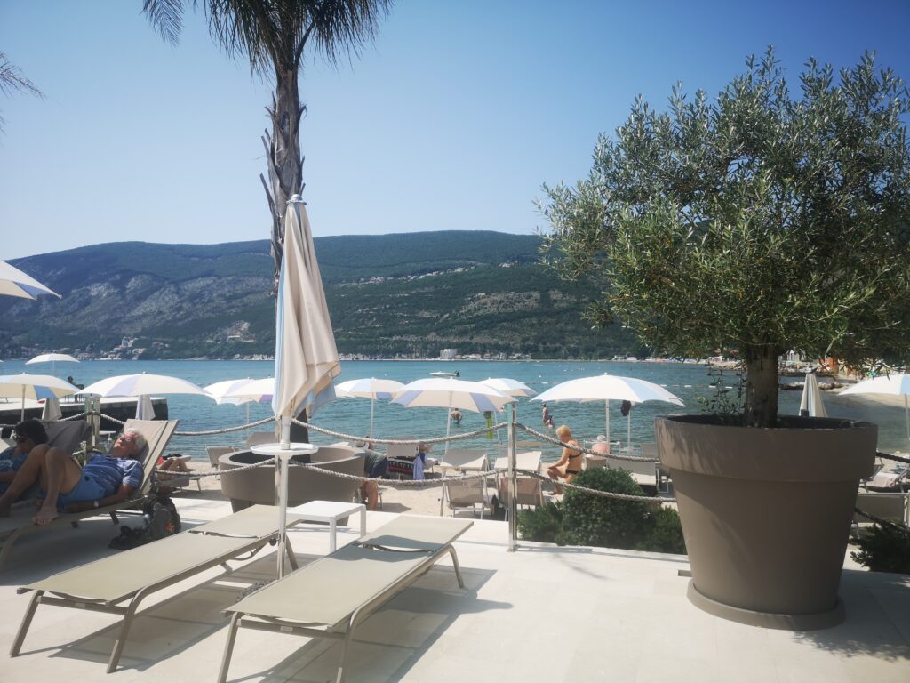The private beach belonging to the Palmon Bay Hotel.