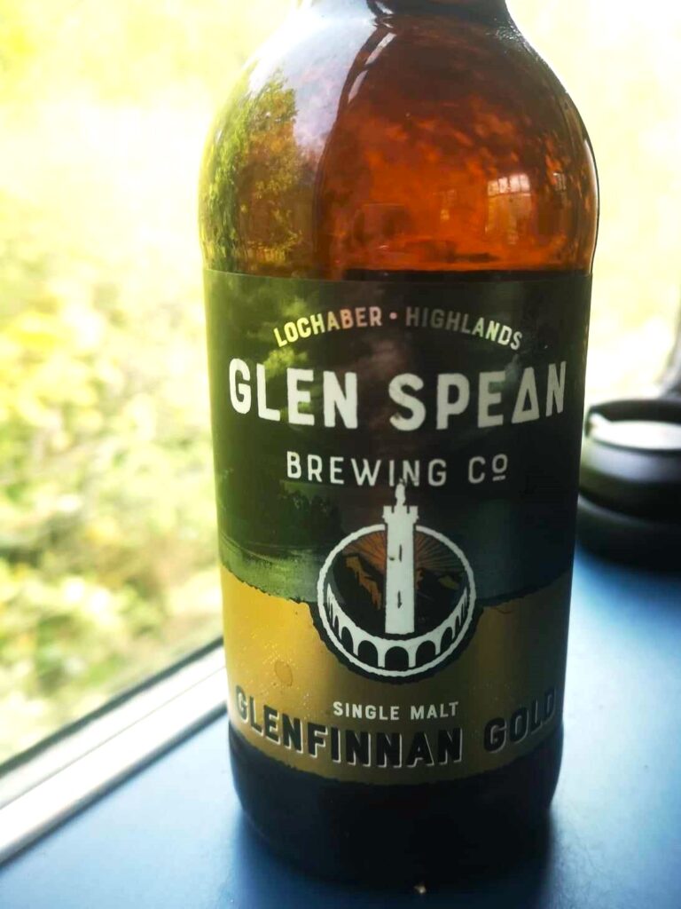Bottle of Glen Spean Glenfinnan Gold Beer
