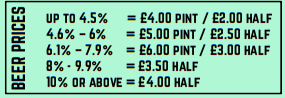 Prices at the Indie Beer Festival, Glasgow