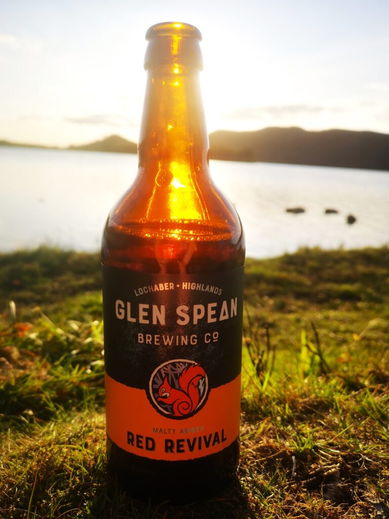 Bottle of Glen Spean Red Revival Beer