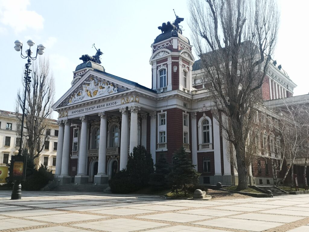An outside shot of the Ivan Vazov National Theatre.